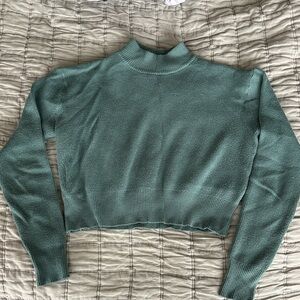 LA Hearts Green Ribbed Turtleneck Sweater
